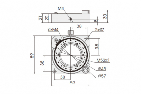 Поворотная платформа 89 мм с нониусом, модель MAR-89R-S