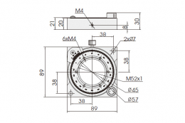 Поворотная платформа 89 мм с нониусом, модель MAR-89R-S